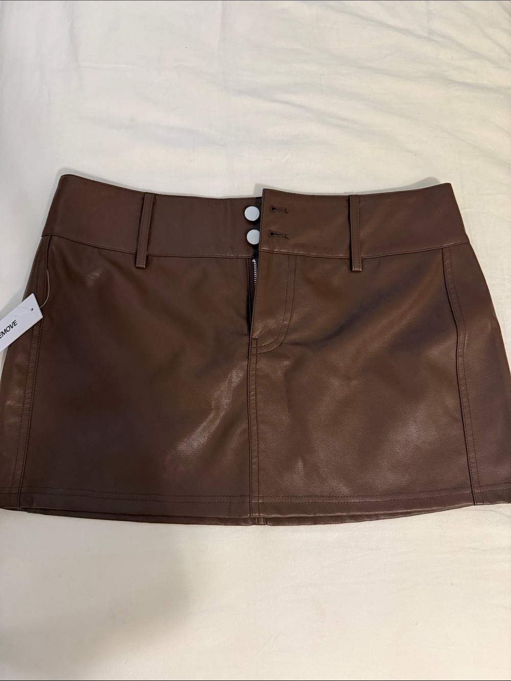 Princess Polly Chocolate Brown Faux Leather Mini Skirt
